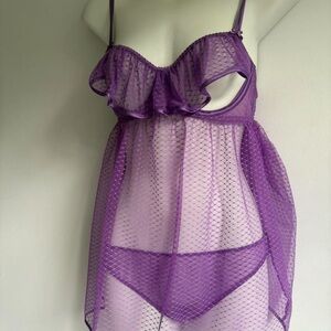 Victoria’s Secret Purple Babydoll Lingerie Set